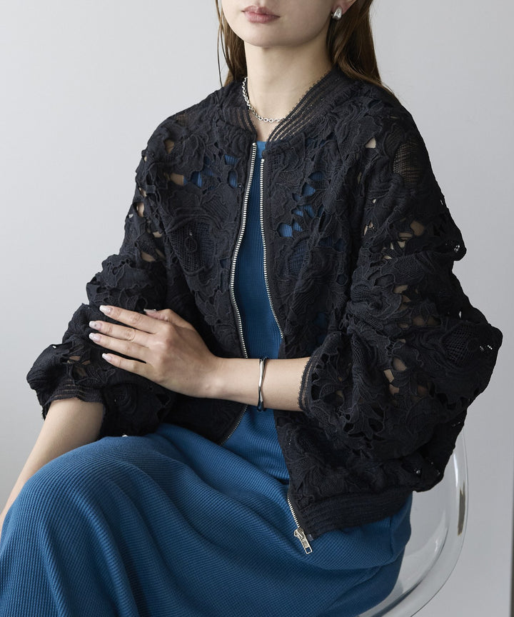 カットワークレース刺繍ブルゾン