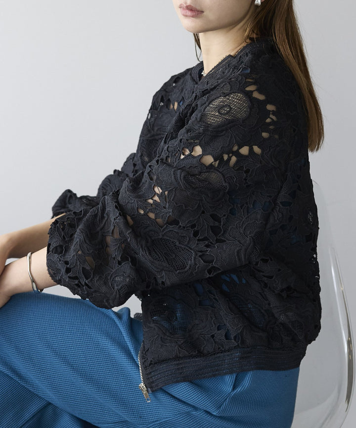 カットワークレース刺繍ブルゾン