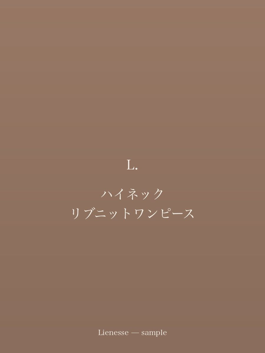 ハイネック リブニットワンピース