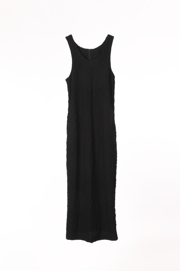 SHIRRING SCOOP NECK DRESS