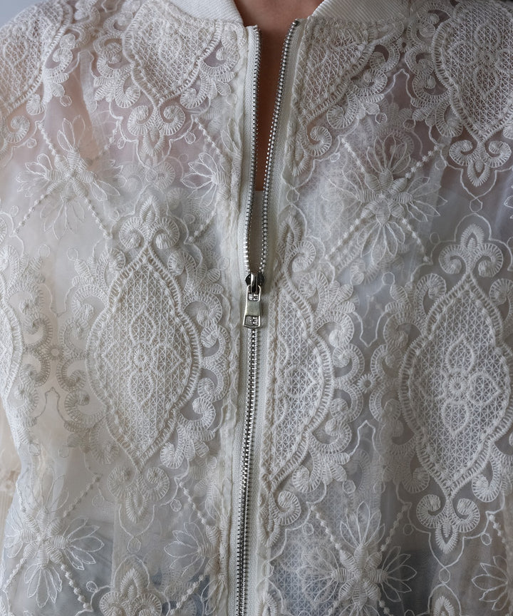 レース刺繍 シアーブルゾン